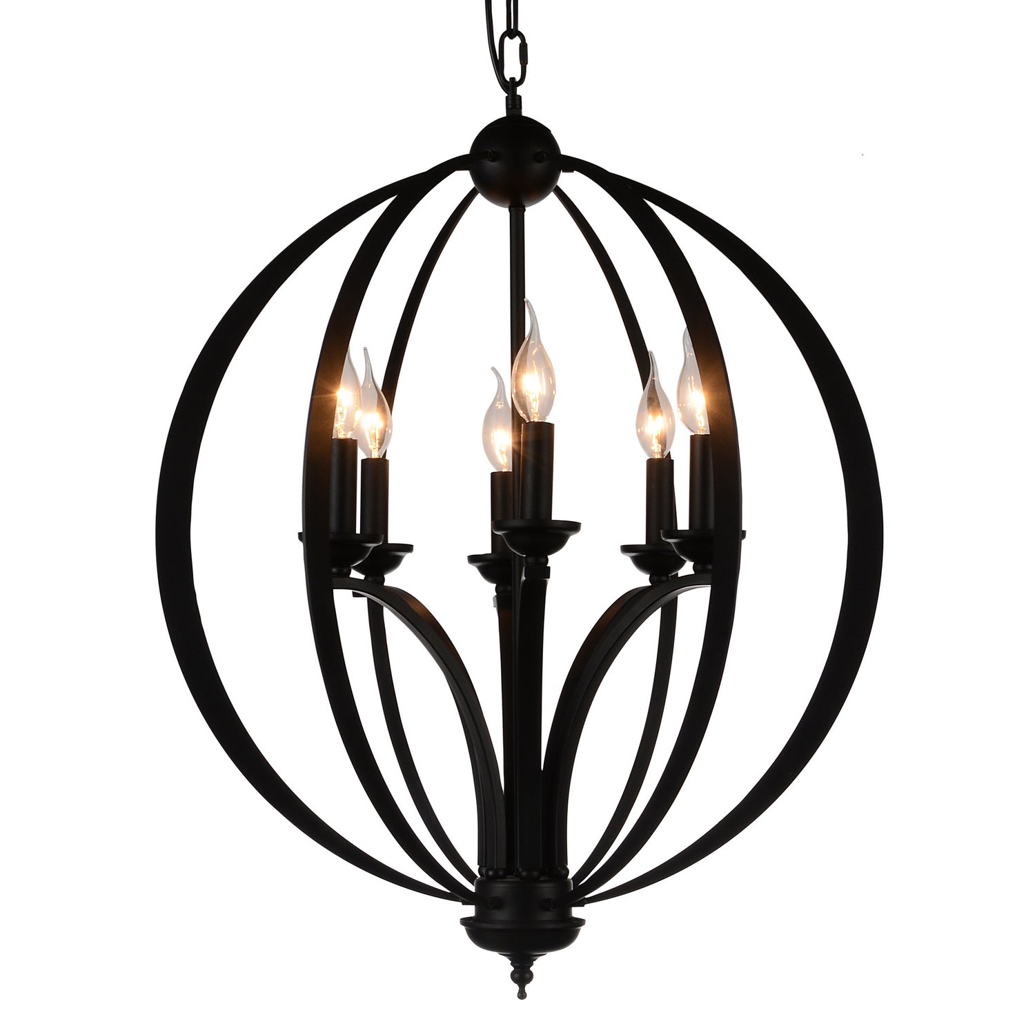 CWI Lighting - 9825P24-6-101 - Six Light Chandelier - Drift - Black