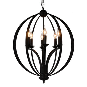 CWI Lighting - 9825P24-6-101 - Six Light Chandelier - Drift - Black