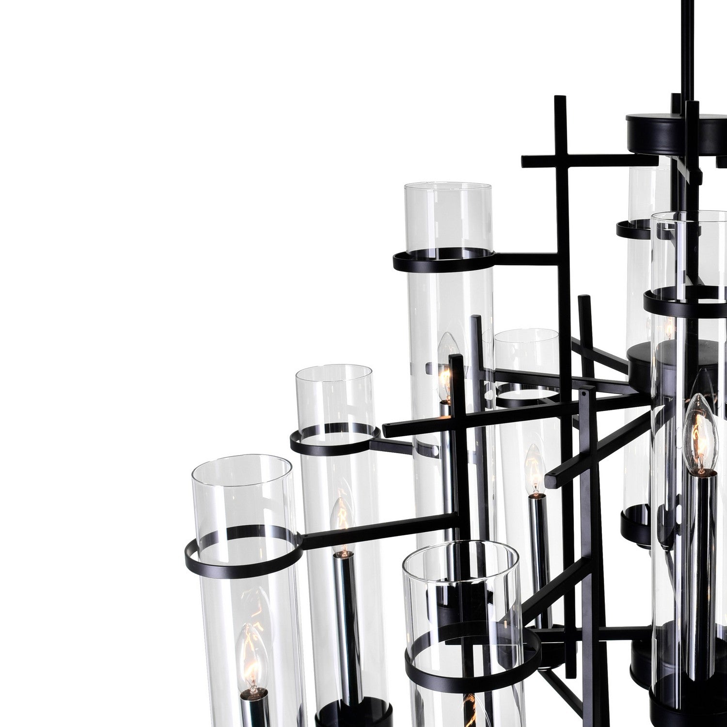 CWI Lighting - 9827P30-12-101-A - 12 Light Chandelier - Sierra - Black