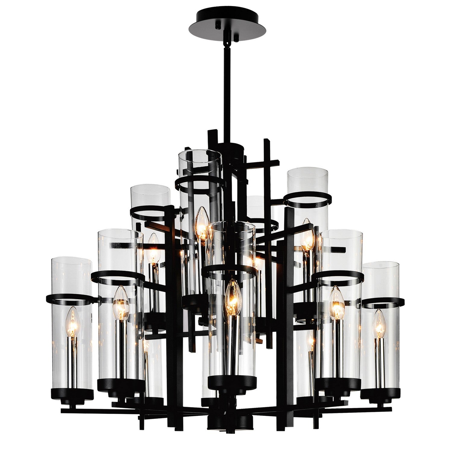 CWI Lighting - 9827P30-12-101-A - 12 Light Chandelier - Sierra - Black