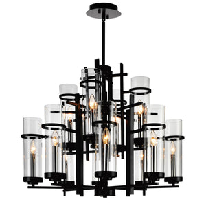 CWI Lighting - 9827P30-12-101-A - 12 Light Chandelier - Sierra - Black