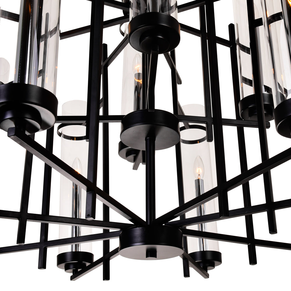 CWI Lighting - 9827P38-12-101 - 12 Light Chandelier - Sierra - Black