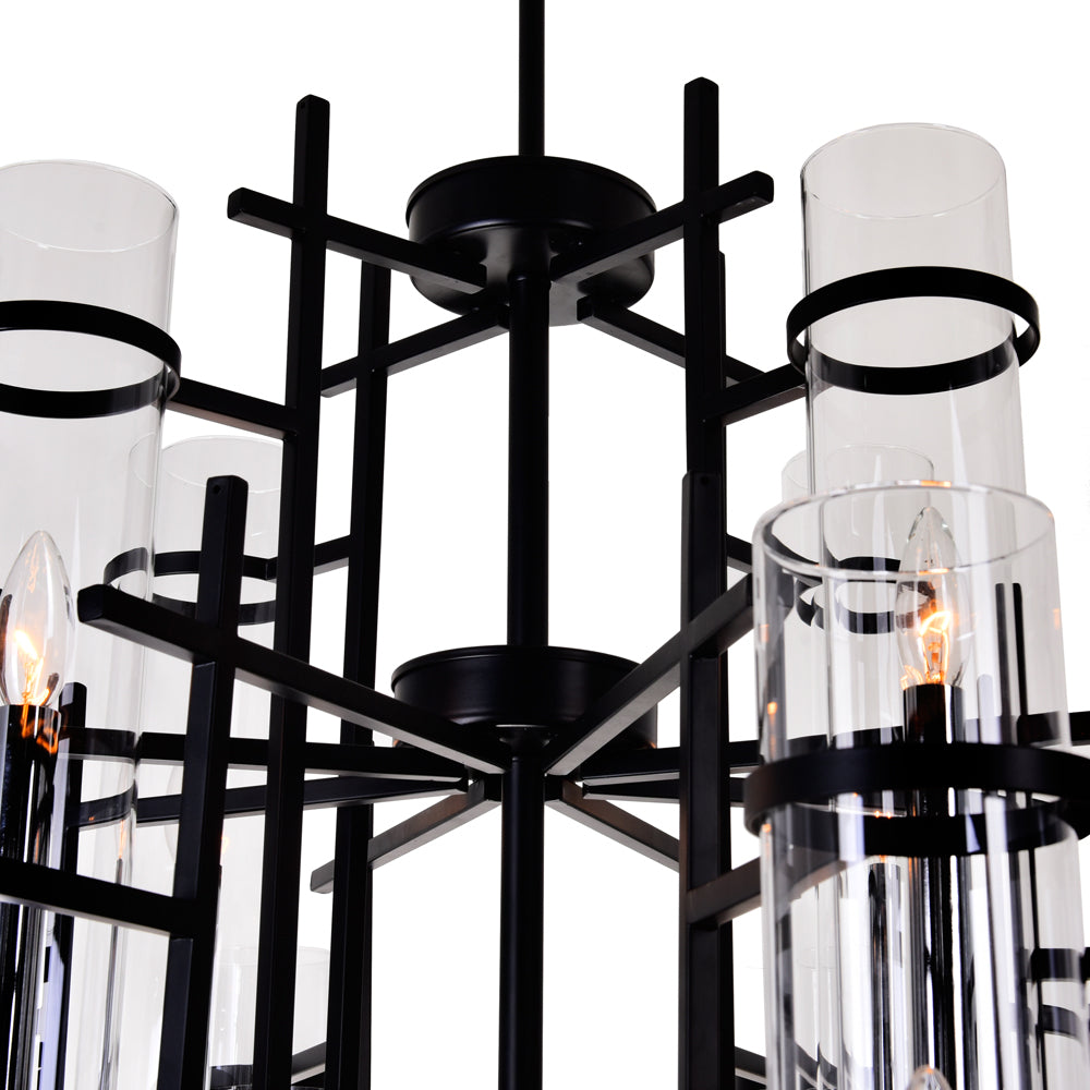 CWI Lighting - 9827P38-12-101 - 12 Light Chandelier - Sierra - Black