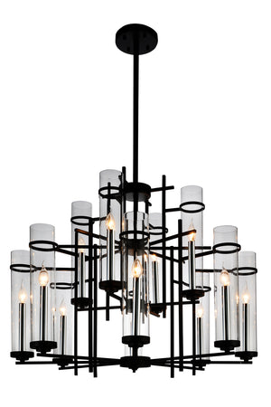 CWI Lighting - 9827P38-12-101 - 12 Light Chandelier - Sierra - Black