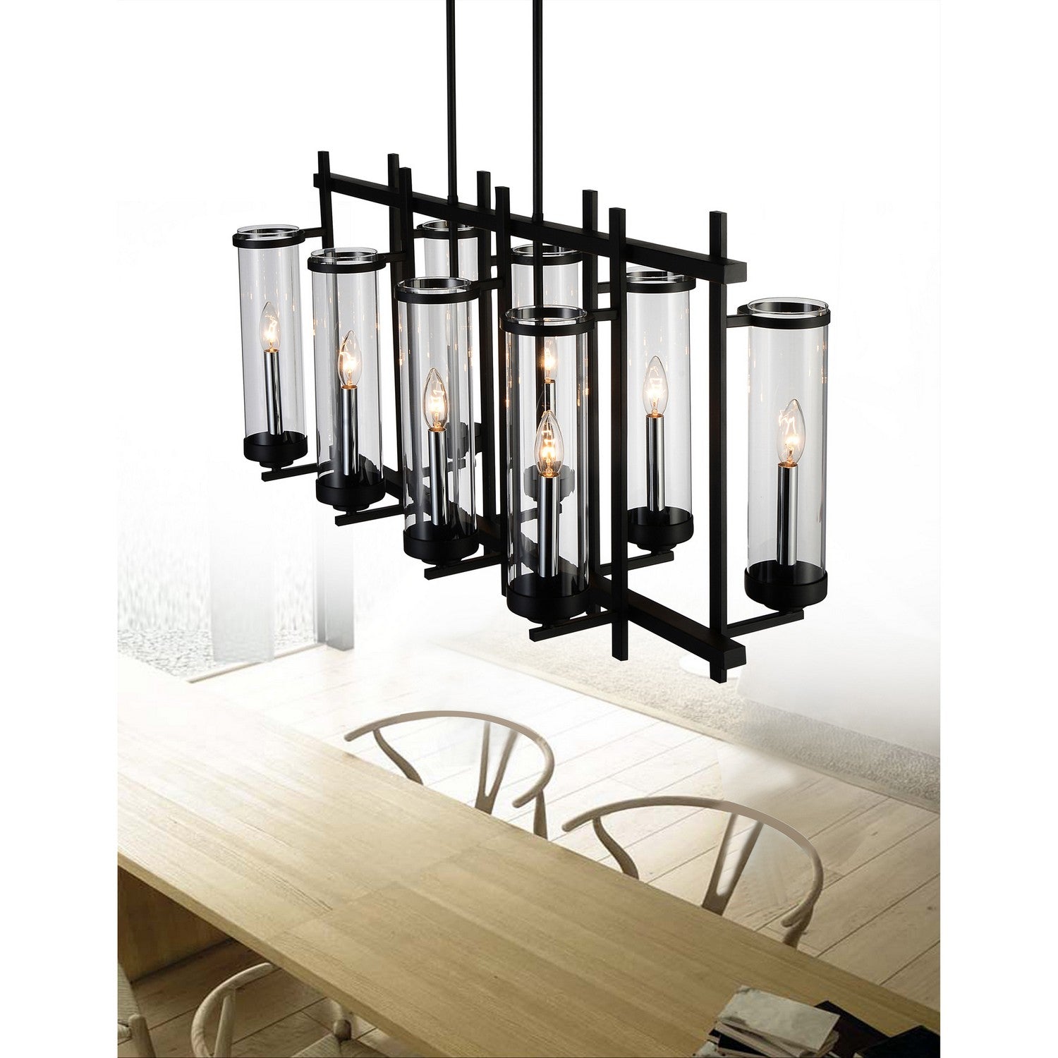 CWI Lighting - 9827P38-8-RC-101 - Eight Light Chandelier - Sierra - Black