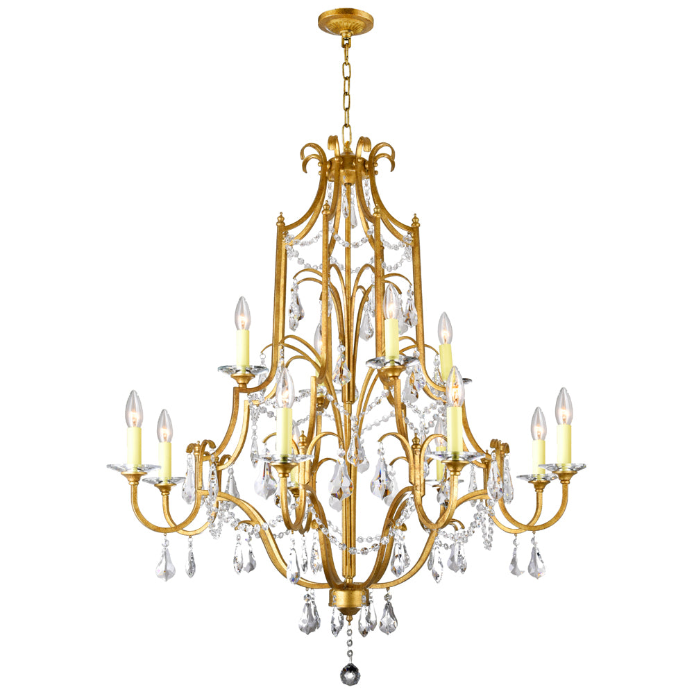 CWI Lighting - 9836P37-12-125 - 12 Light Chandelier - Electra - Oxidized Bronze