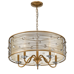 Golden - 1993-5 PG - Five Light Chandelier - Joia PG - Peruvian Gold