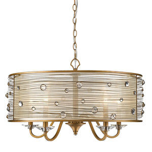 Golden - 1993-5 PG - Five Light Chandelier - Joia PG - Peruvian Gold