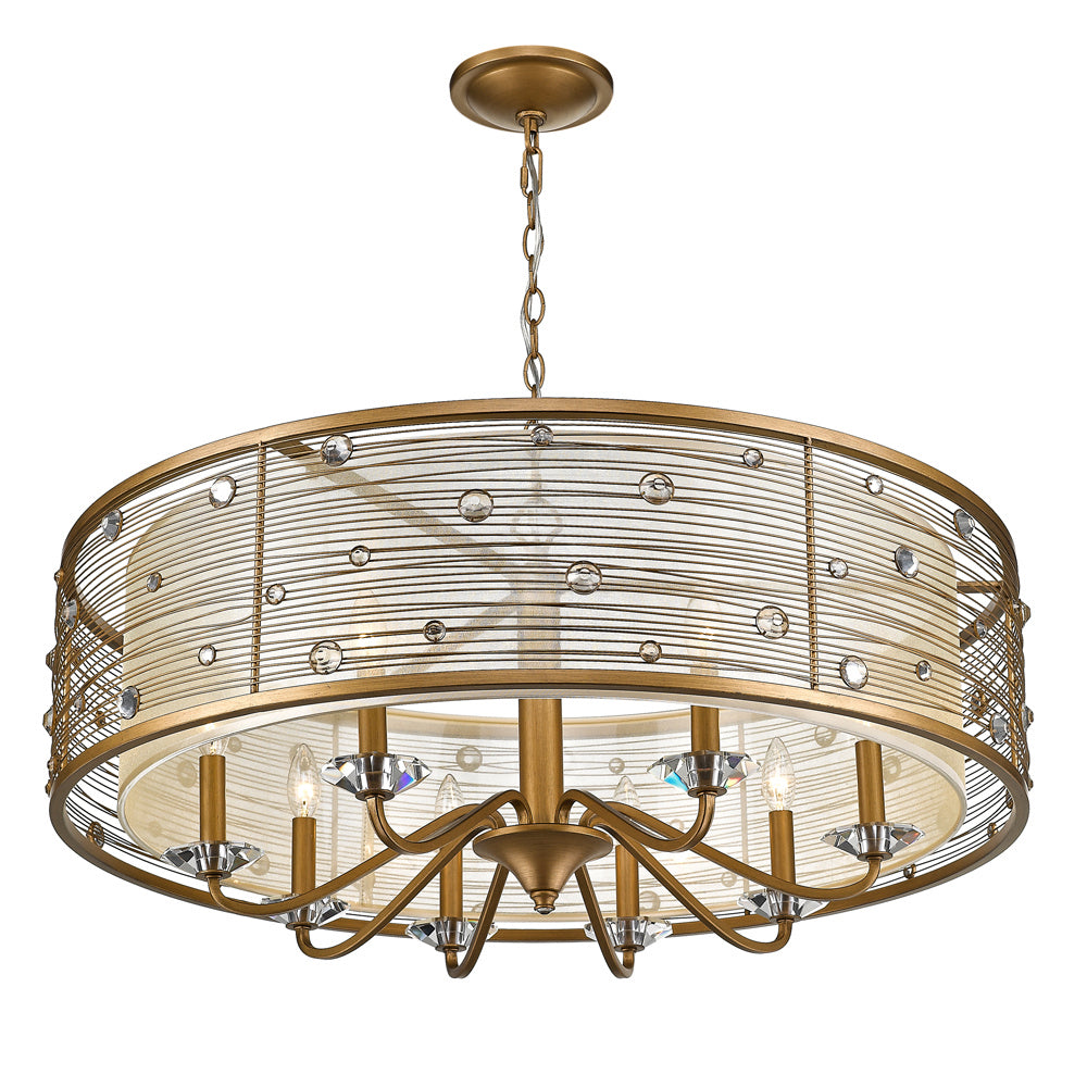 Golden - 1993-8 PG - Eight Light Chandelier - Joia PG - Peruvian Gold