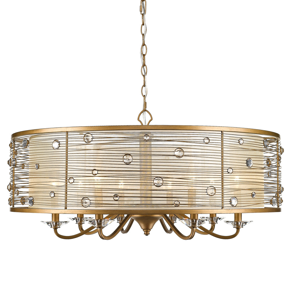 Golden - 1993-8 PG - Eight Light Chandelier - Joia PG - Peruvian Gold