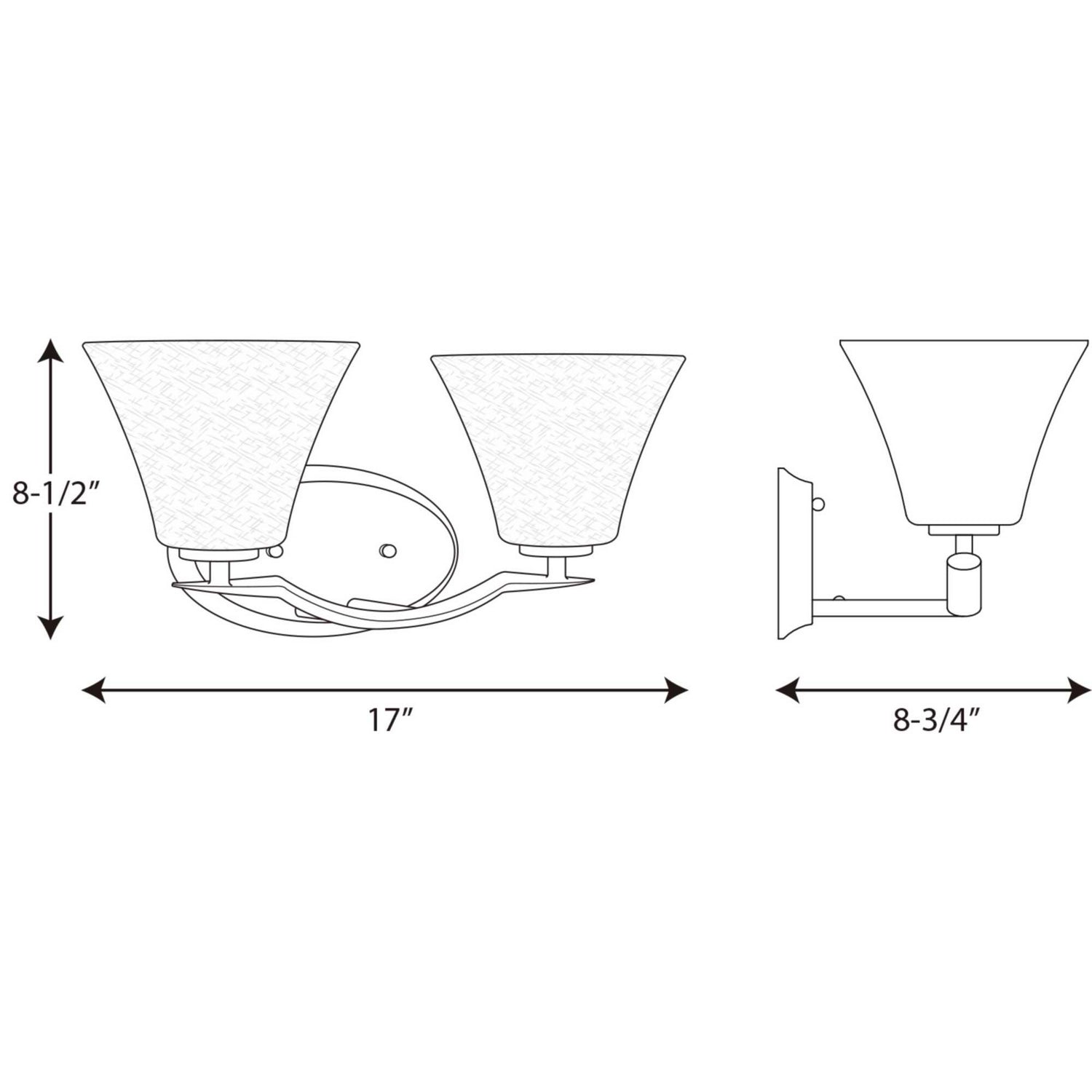 Progress Lighting - P2005-20W - Two Light Bath Bracket - Bravo - Antique Bronze