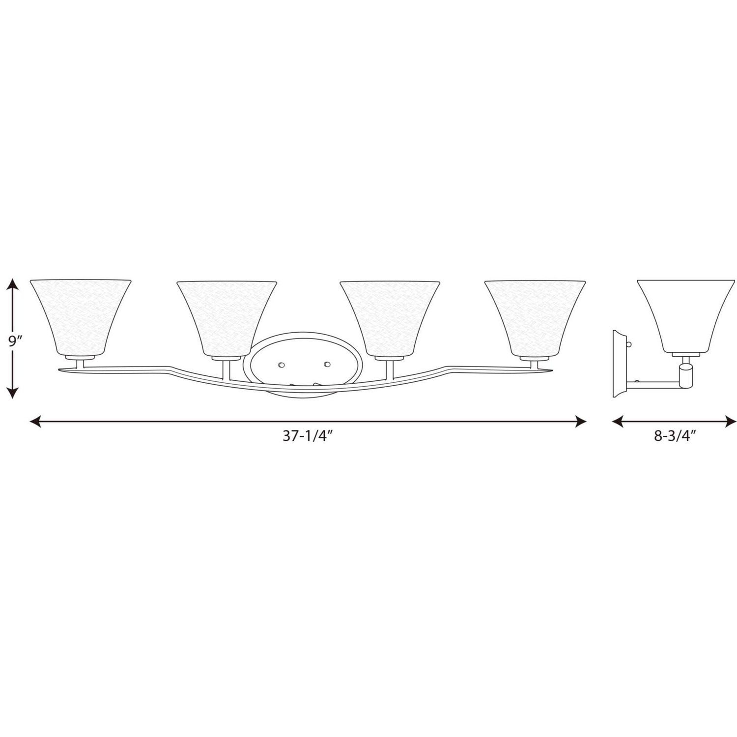 Progress Lighting - P2007-20W - Four Light Bath Bracket - Bravo - Antique Bronze