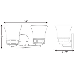 Progress Lighting - P2147-15 - Two Light Bath - Cascadia - Polished Chrome