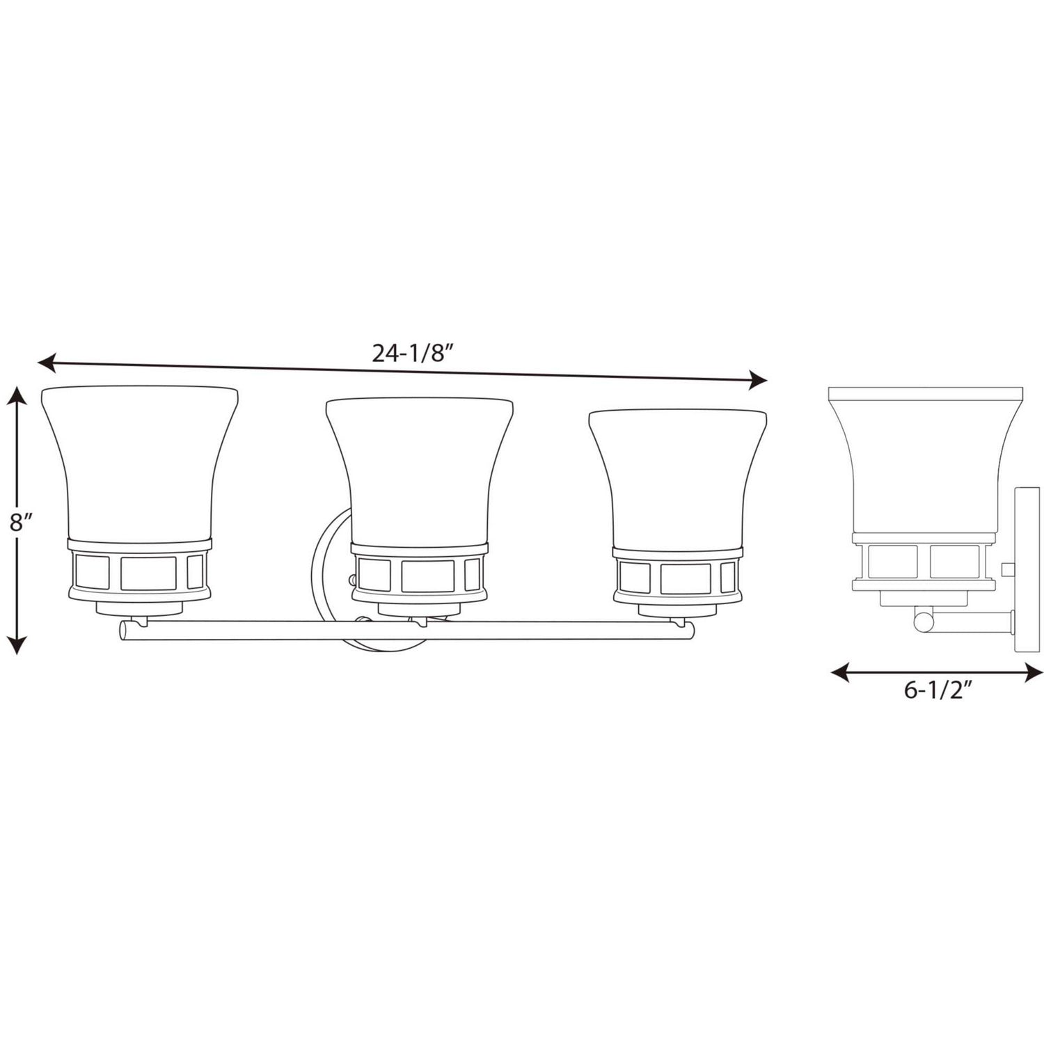 Progress Lighting - P2148-15 - Three Light Bath - Cascadia - Polished Chrome