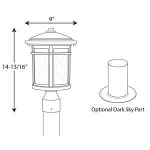 Progress Lighting - P6424-31 - One Light Post Lantern - Wish - Black