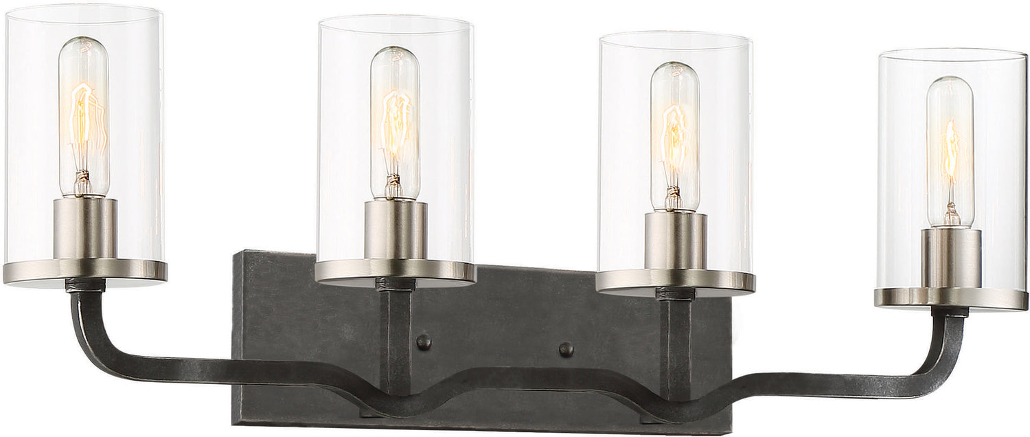 Nuvo Lighting - 60-6129 - Four Light Vanity - Sherwood - Iron Black / Brushed Nickel Accents