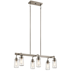 Kichler - 43059CLP - Six Light Linear Chandelier - Braelyn - Classic Pewter