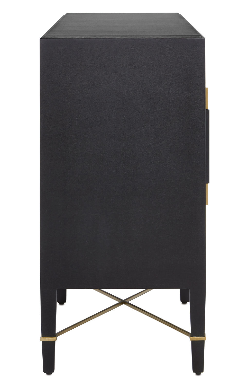 Currey and Company - 3000-0037 - Sideboard - Verona - Black Lacquered Linen/Champagne