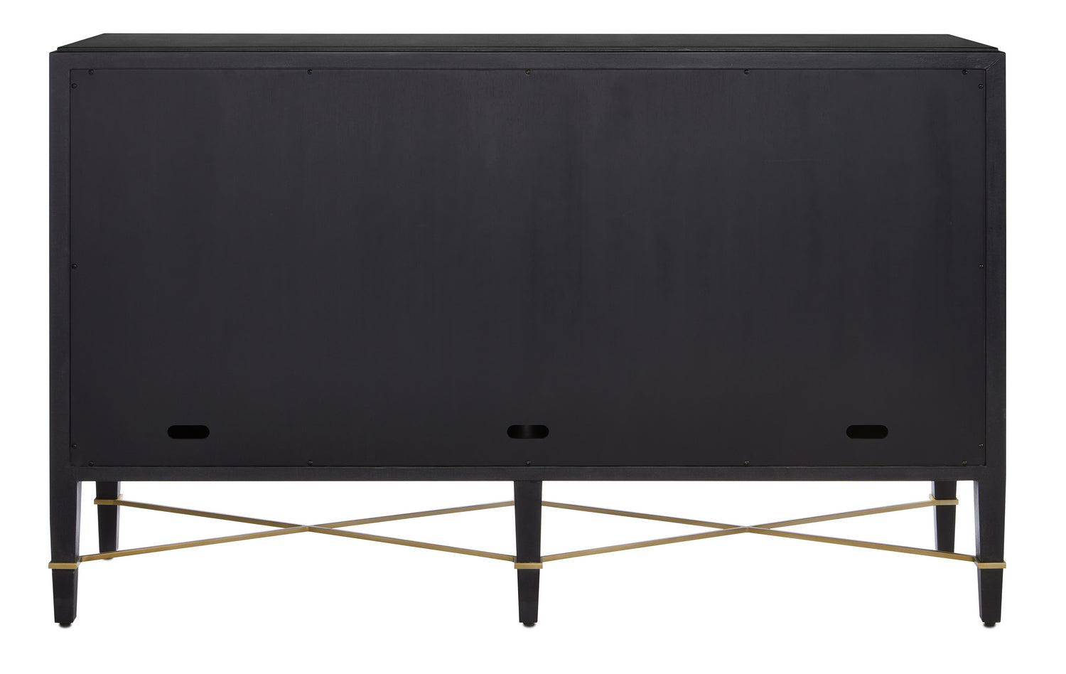 Currey and Company - 3000-0037 - Sideboard - Verona - Black Lacquered Linen/Champagne