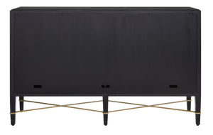 Currey and Company - 3000-0037 - Sideboard - Verona - Black Lacquered Linen/Champagne