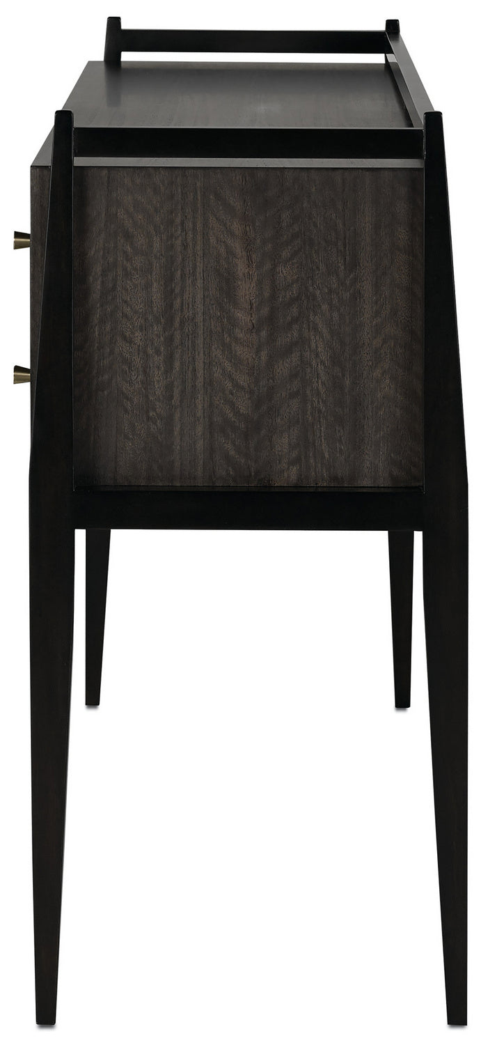 Currey and Company - 3000-0046 - Console Table - Selig - Dark Mink/Riverstone Gray/Polished Brass