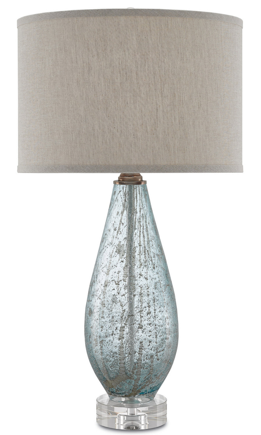 Currey and Company - 6000-0181 - One Light Table Lamp - Optimist - Pale Blue Speckle/Clear