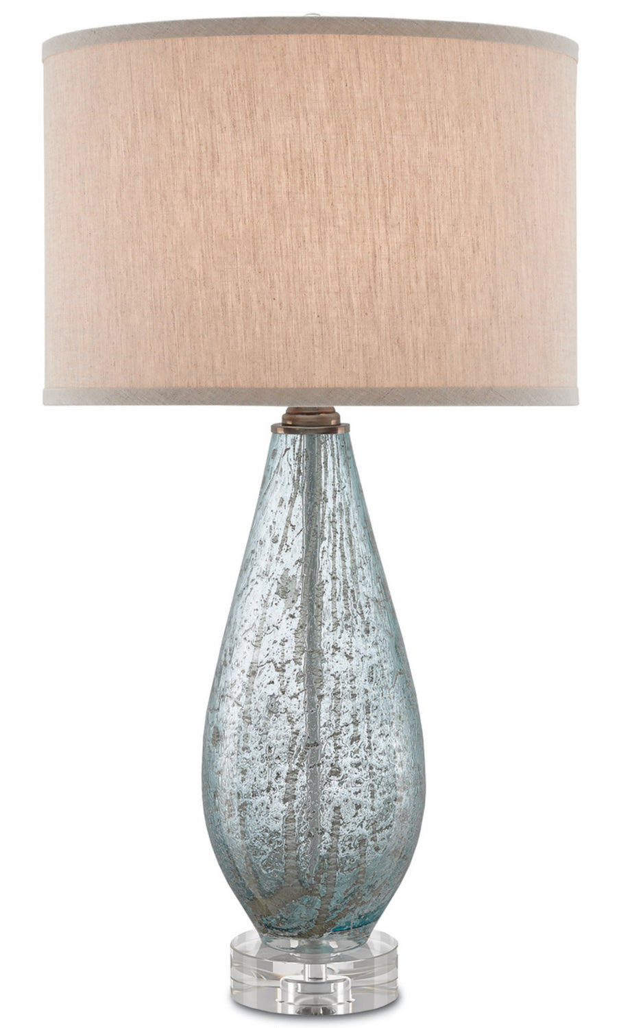 Currey and Company - 6000-0181 - One Light Table Lamp - Optimist - Pale Blue Speckle/Clear