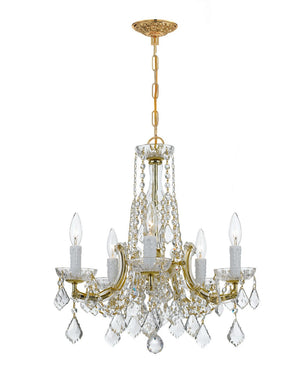 Crystorama - 4576-GD-CL-MWP - Five Light Chandelier - Maria Theresa - Gold