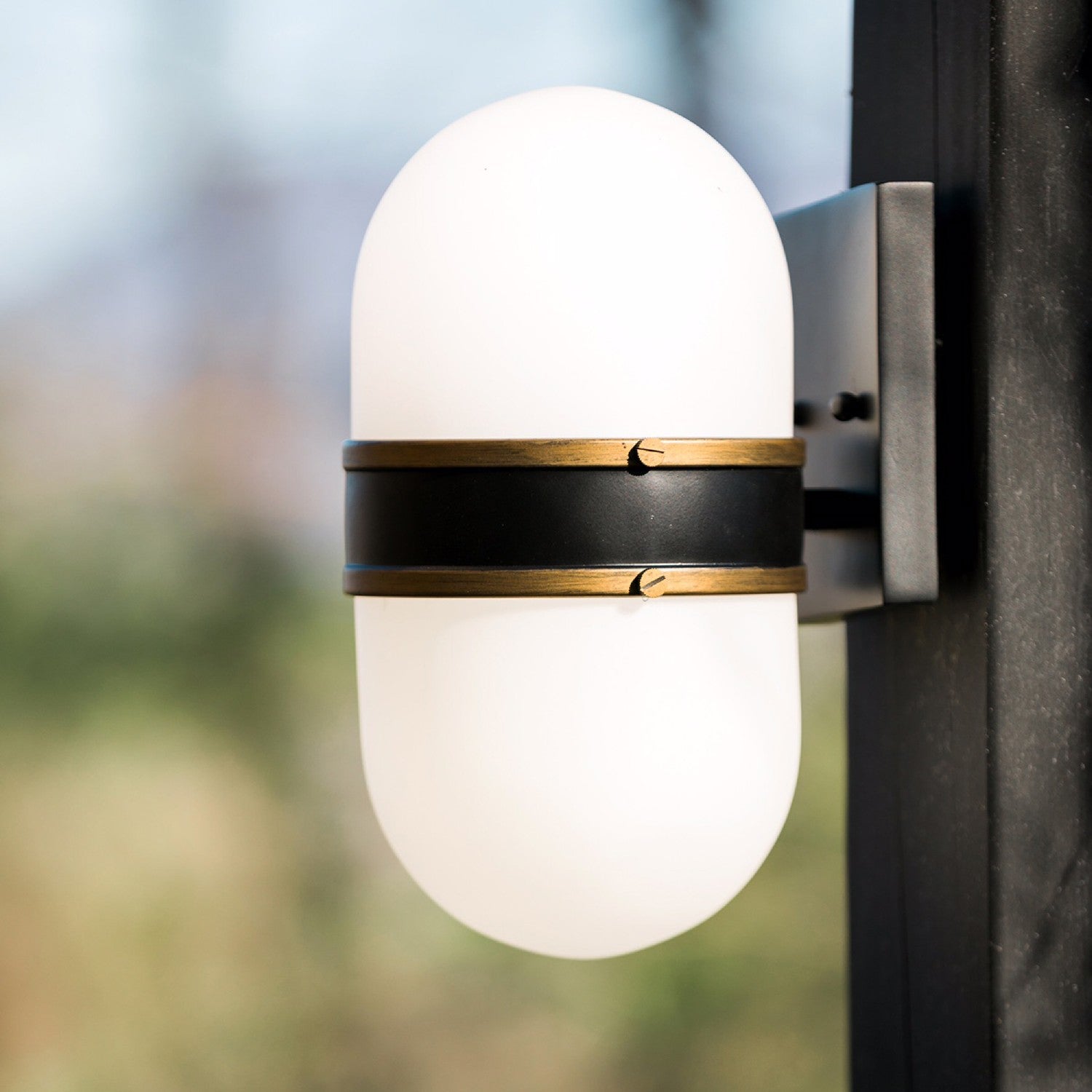 Crystorama - CAP-8501-MK-TG - One Light Outdoor Wall Sconce - Capsule - Matte Black / Textured Gold