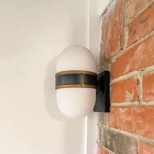 Crystorama - CAP-8501-MK-TG - One Light Outdoor Wall Sconce - Capsule - Matte Black / Textured Gold