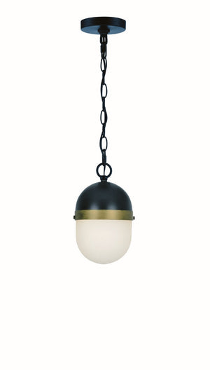 Crystorama - CAP-8506-MK-TG - Three Light Outdoor Pendant - Capsule - Matte Black / Textured Gold