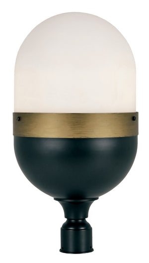 Crystorama - CAP-8509-MK-TG - Three Light Outdoor Post Mount - Capsule - Matte Black / Textured Gold