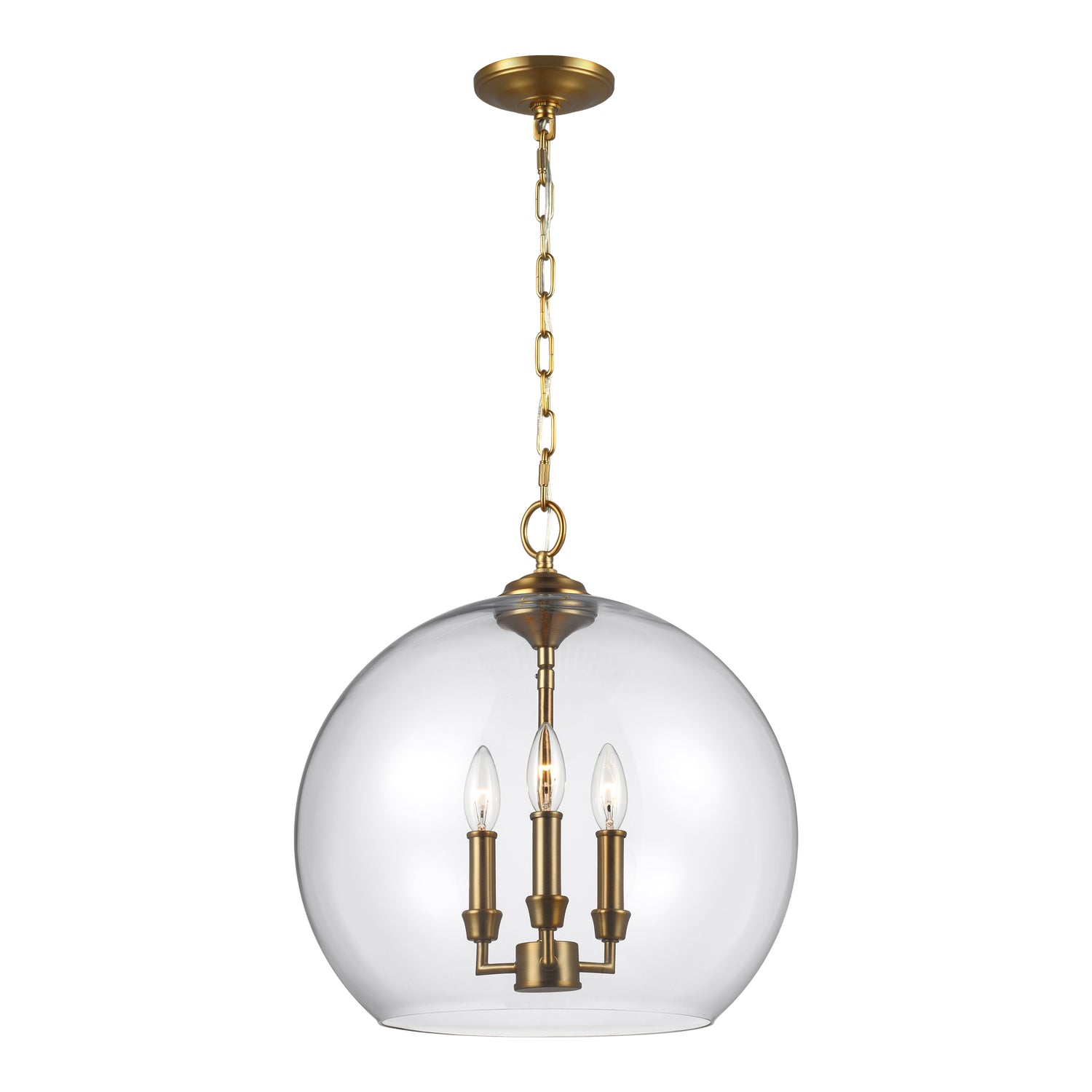 Visual Comfort Studio - F3155/3BBS - Three Light Pendant - Lawler - Burnished Brass