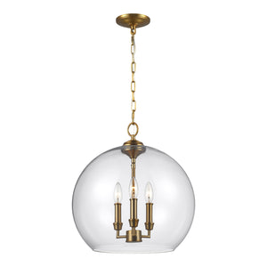 Visual Comfort Studio - F3155/3BBS - Three Light Pendant - Lawler - Burnished Brass