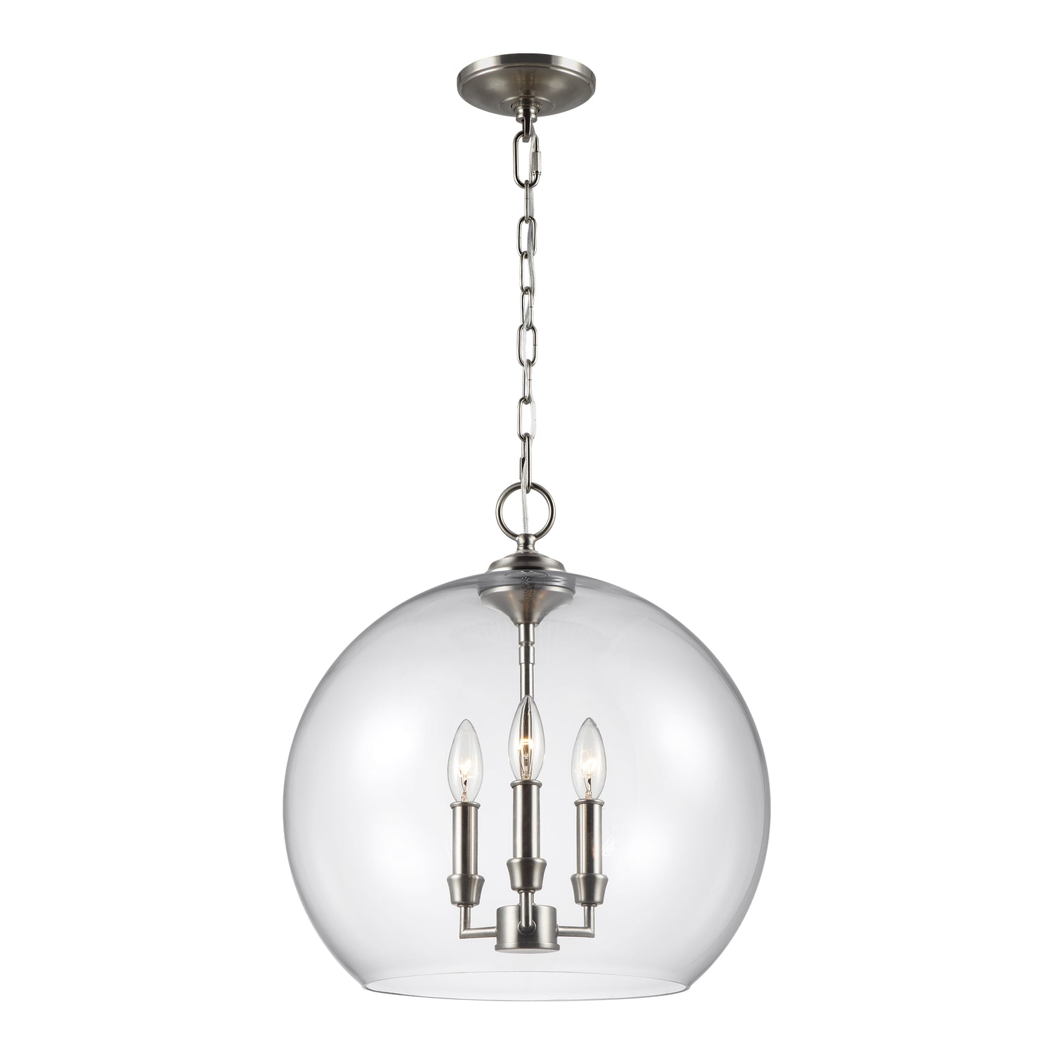 Visual Comfort Studio - F3155/3SN - Three Light Pendant - Lawler - Satin Nickel