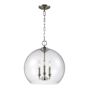 Visual Comfort Studio - F3155/3SN - Three Light Pendant - Lawler - Satin Nickel