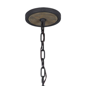 Visual Comfort Studio - F3186/6WOW/AF - Six Light Pendant - Allier - Weathered Oak Wood / Antique Forged Iron