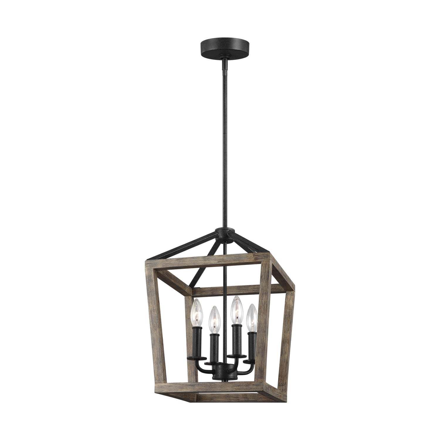 Visual Comfort Studio - F3190/4WOW/AF - Four Light Chandelier - Gannet - Weathered Oak Wood / Antique Forged Iron