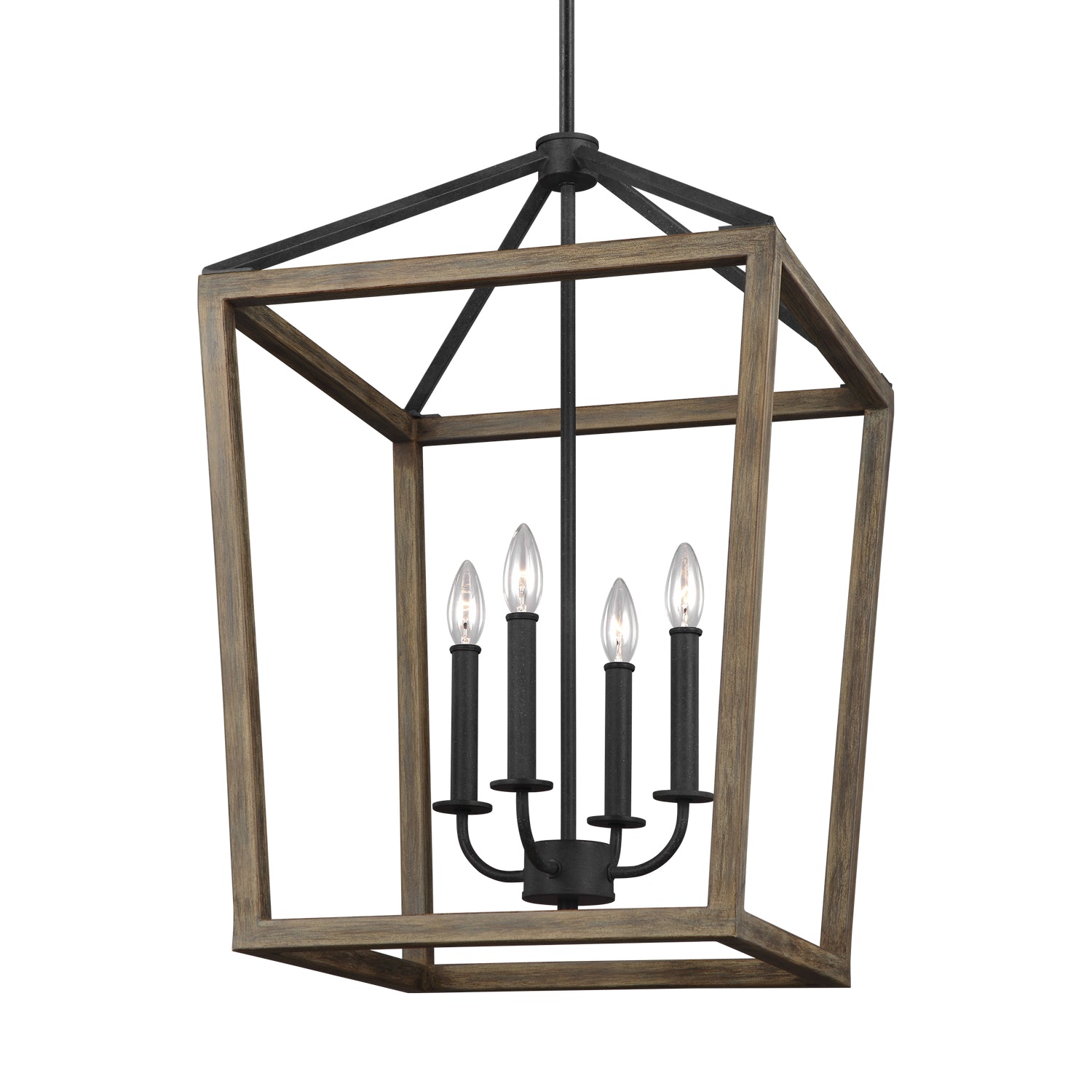 Visual Comfort Studio - F3191/4WOW/AF - Four Light Chandelier - Gannet - Weathered Oak Wood / Antique Forged Iron