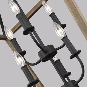 Visual Comfort Studio - F3192/6WOW/AF - Six Light Chandelier - Gannet - Weathered Oak Wood / Antique Forged Iron