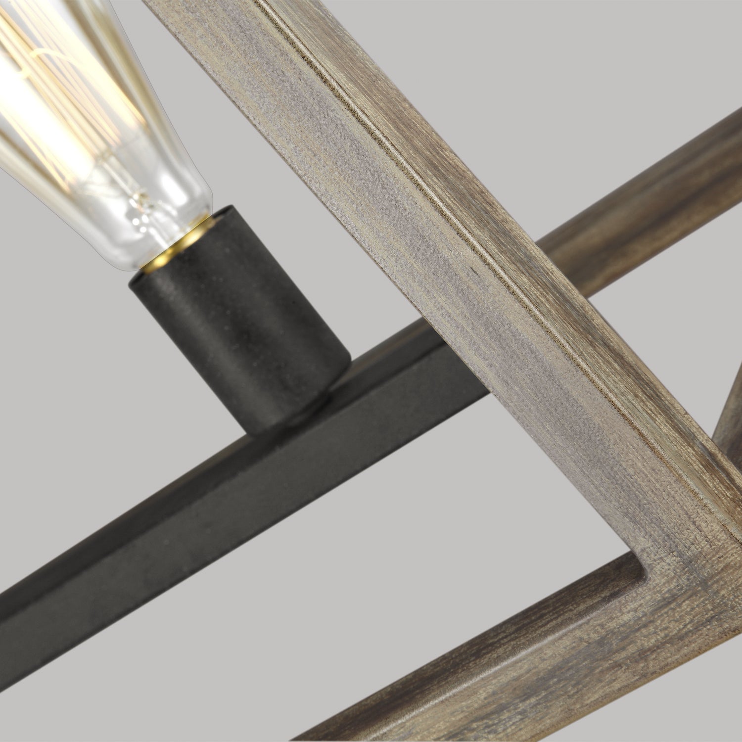 Visual Comfort Studio - F3193/5WOW/AF - Five Light Linear Chandelier - Gannet - Weathered Oak Wood / Antique Forged Iron