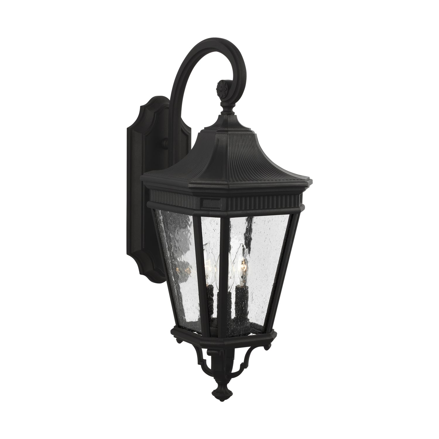 Generation Lighting. - OL5422BK - Three Light Outdoor Wall Lantern - Cotswold Lane - Black