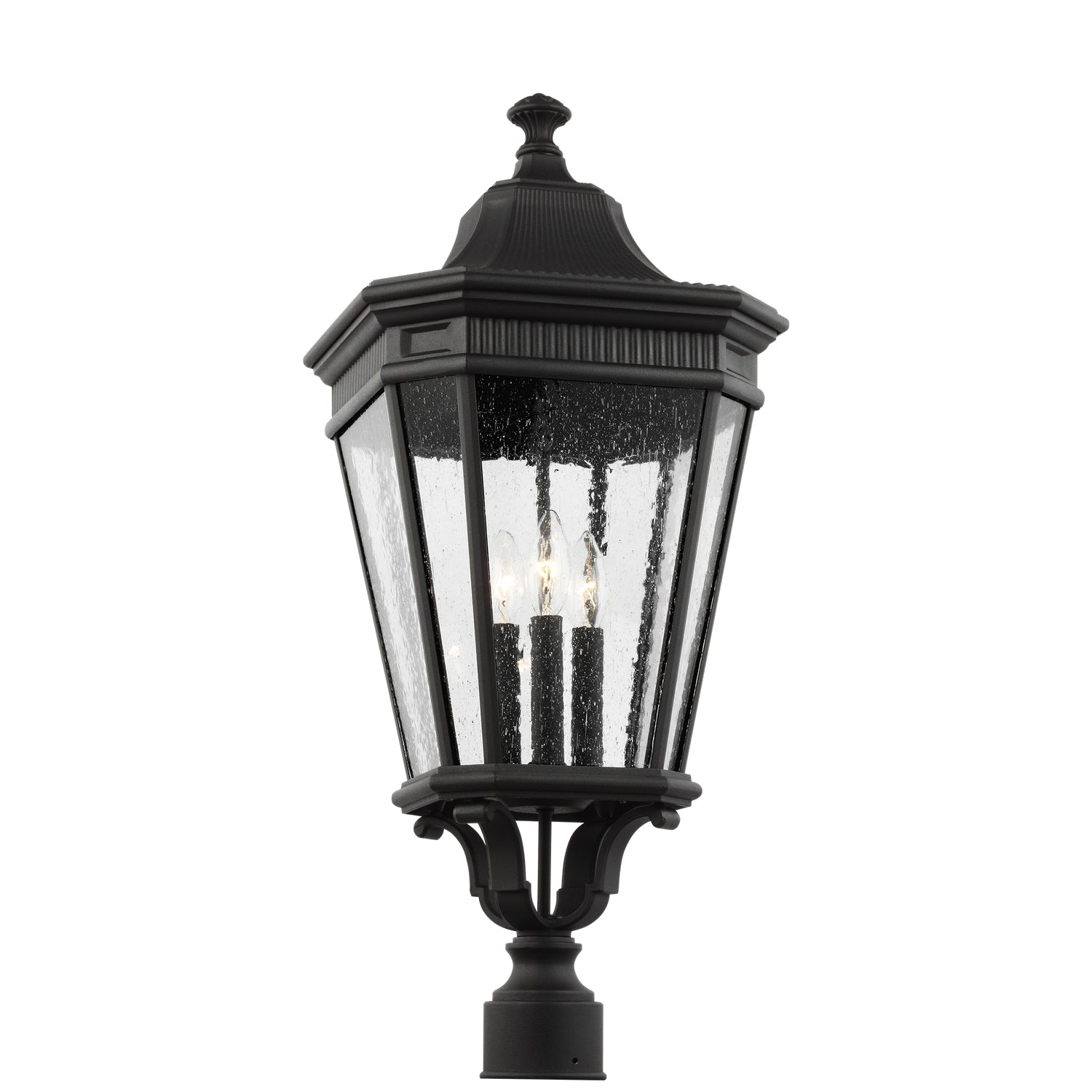 Generation Lighting. - OL5428BK - Three Light Outdoor Post Lantern - Cotswold Lane - Black