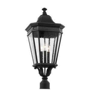 Generation Lighting. - OL5428BK - Three Light Outdoor Post Lantern - Cotswold Lane - Black