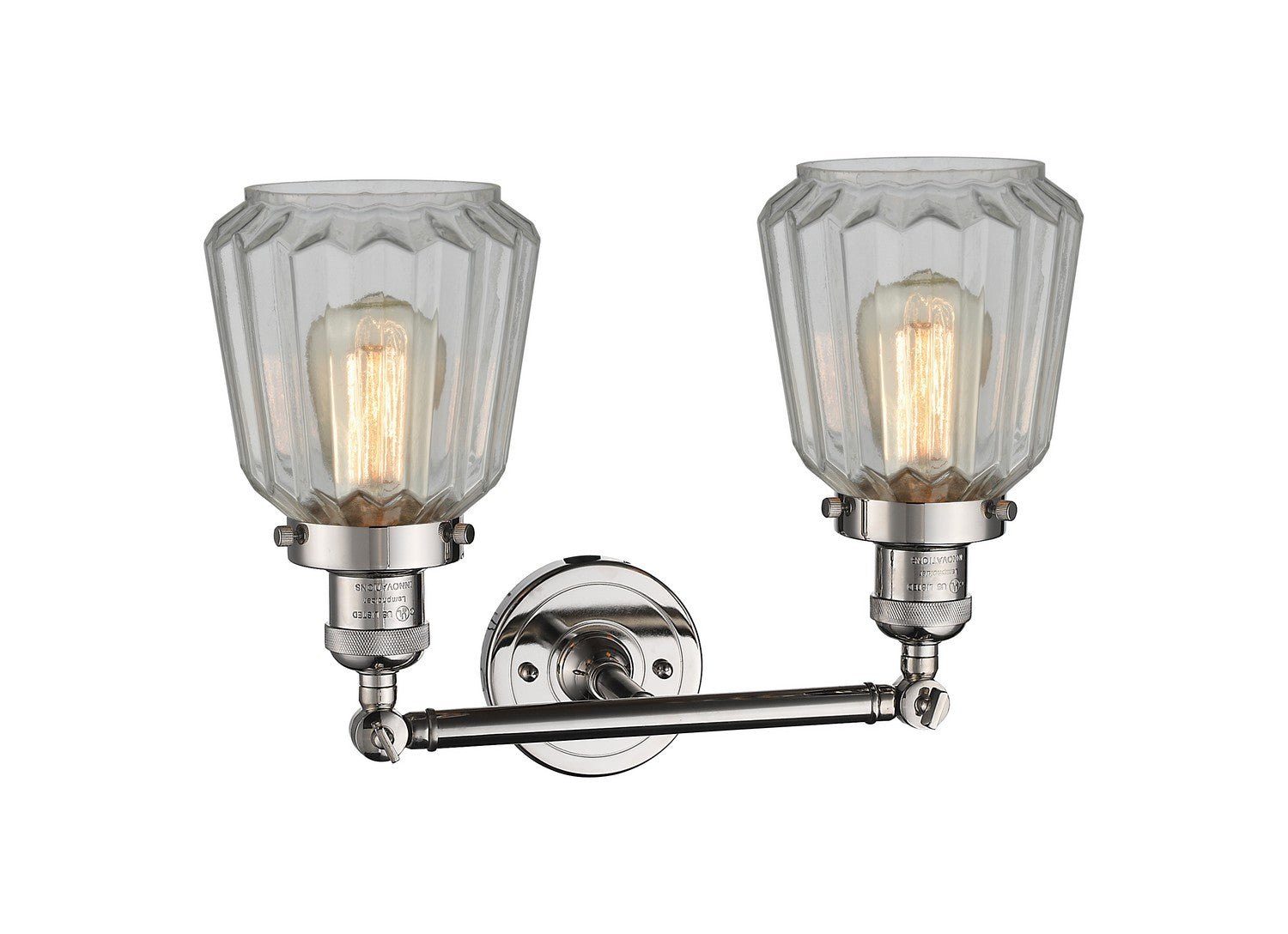 Innovations - 208-PN-G142 - Two Light Bath Vanity - Franklin Restoration - Polished Nickel