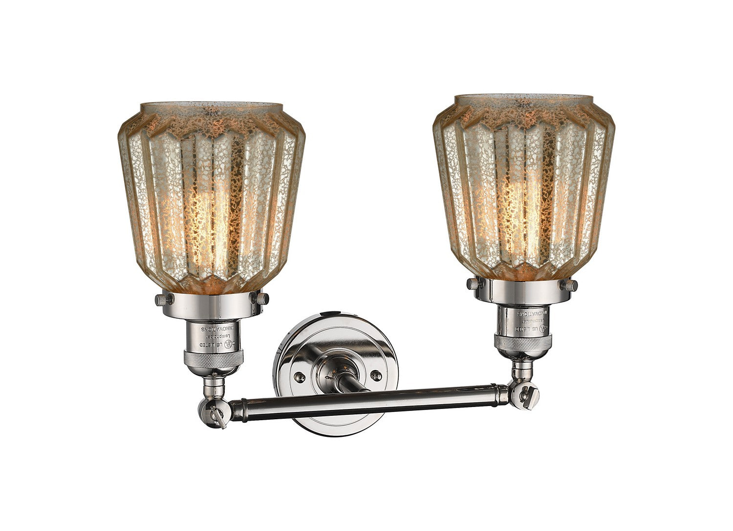 Innovations - 208-PN-G146 - Two Light Bath Vanity - Franklin Restoration - Polished Nickel