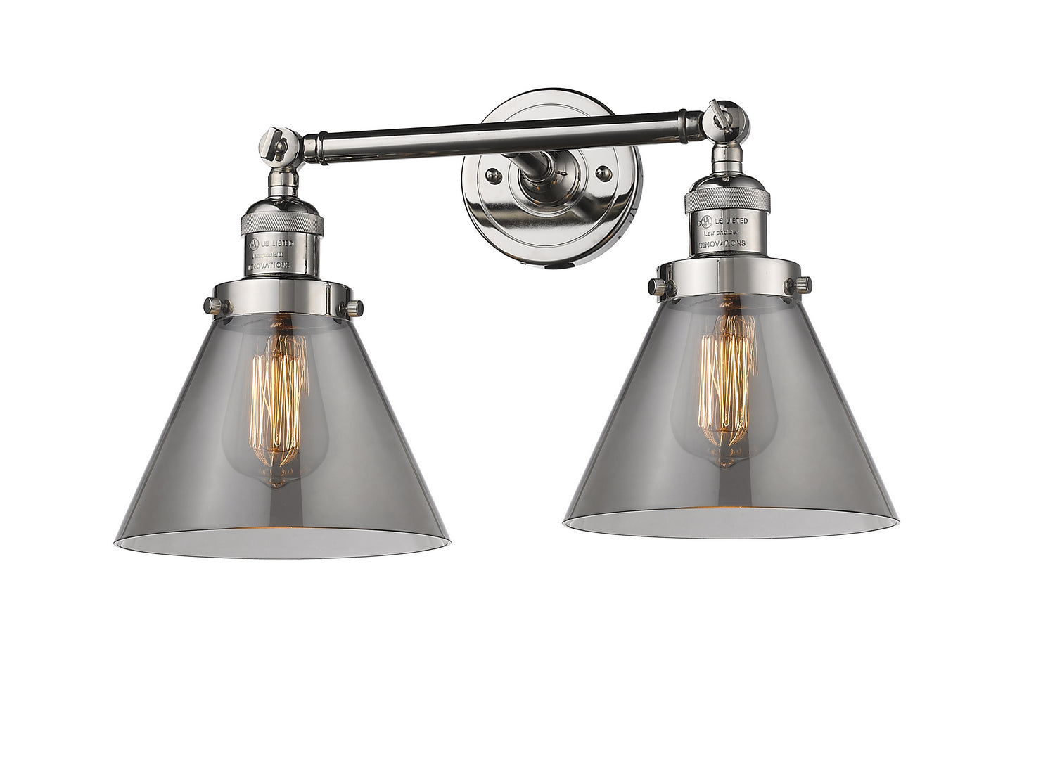 Innovations - 208-PN-G43 - Two Light Bath Vanity - Franklin Restoration - Polished Nickel