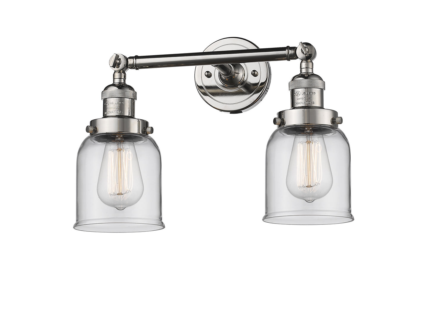 Innovations - 208-PN-G52 - Two Light Bath Vanity - Franklin Restoration - Polished Nickel