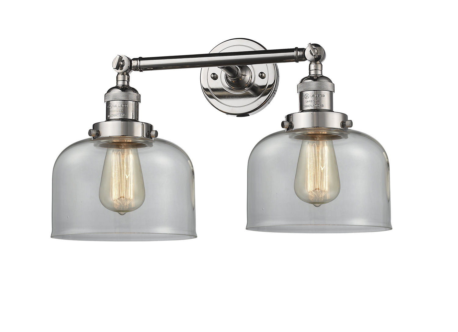 Innovations - 208-PN-G72 - Two Light Bath Vanity - Franklin Restoration - Polished Nickel