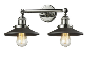 Innovations - 208-PN-M6BK - Two Light Bath Vanity - Franklin Restoration - Polished Nickel